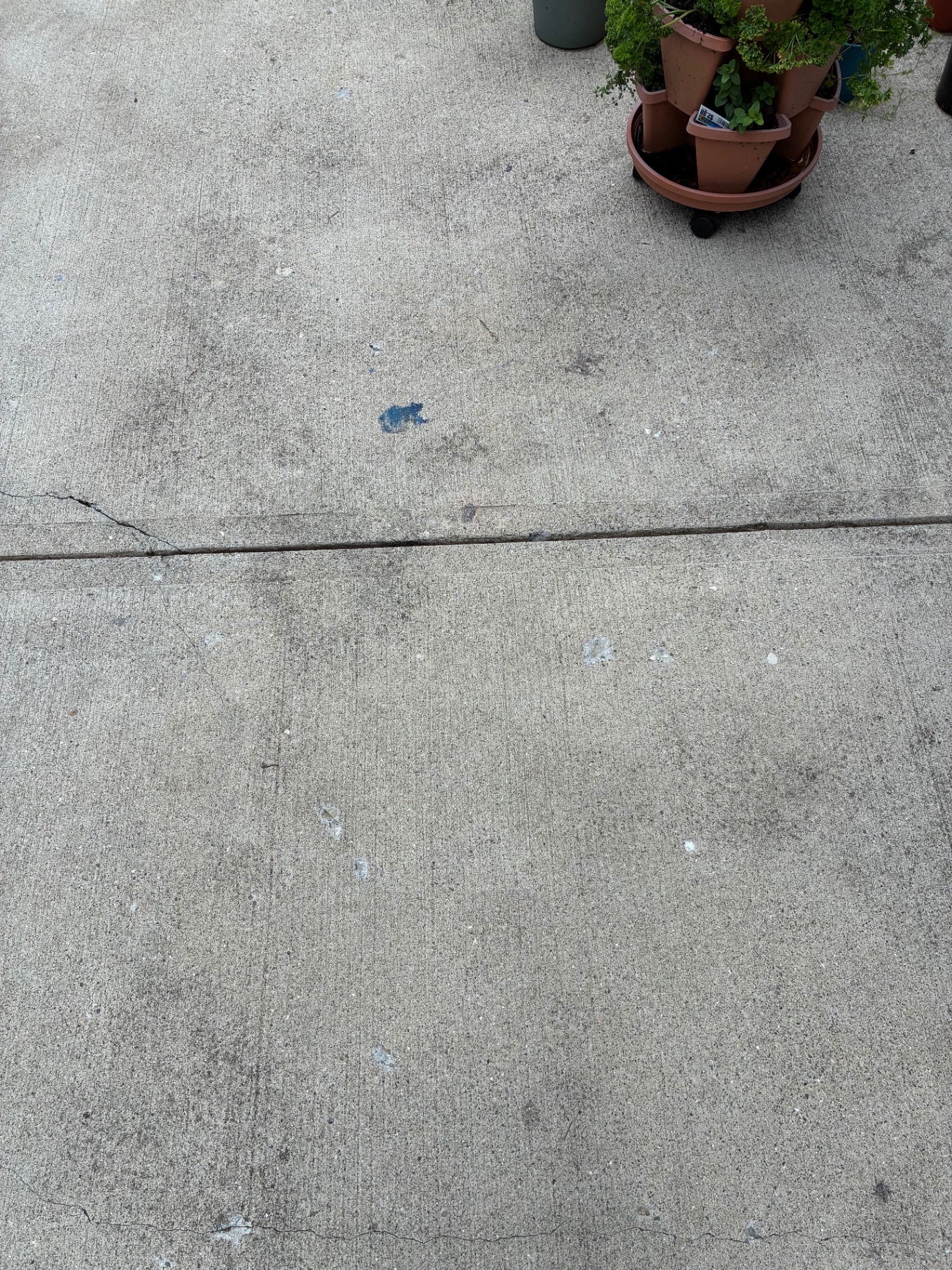 Concrete patio after pressure washing